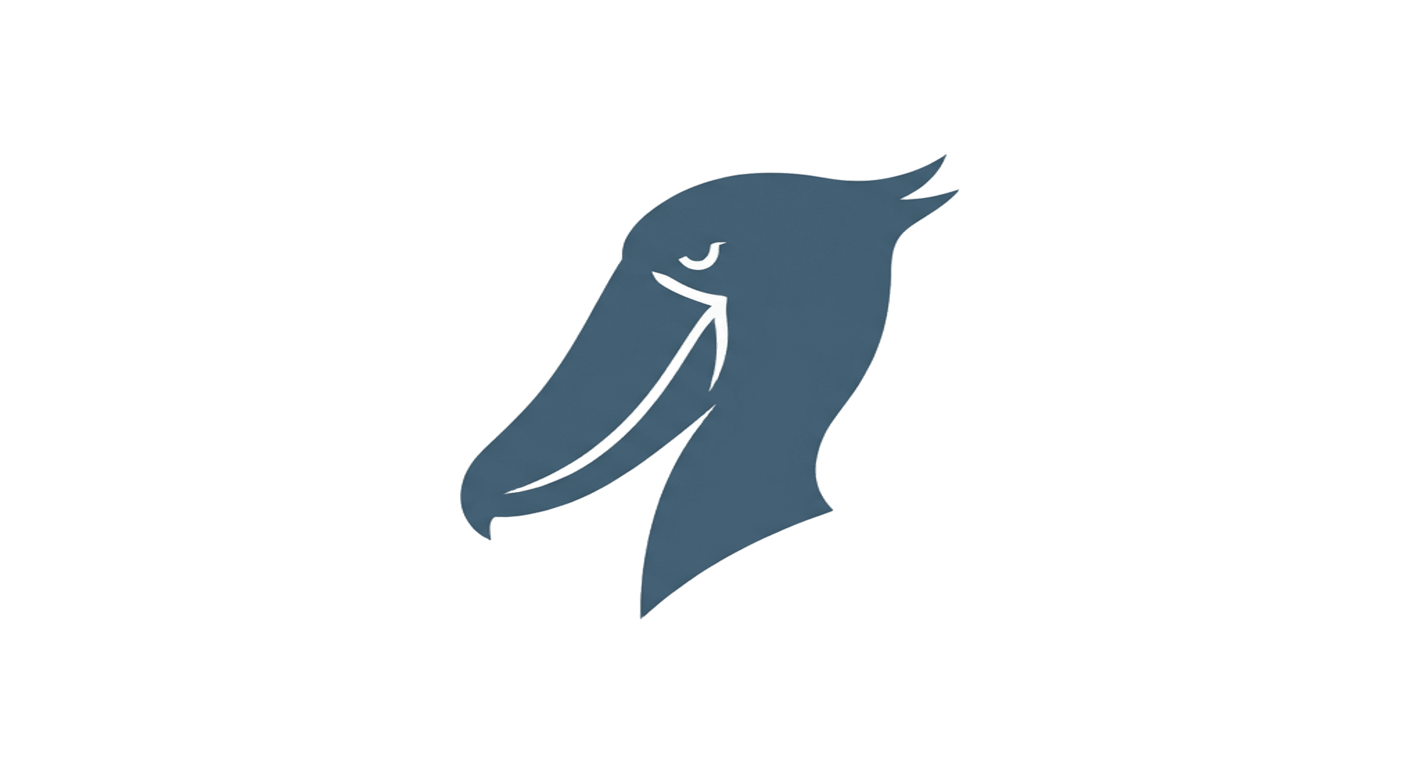 Shoebill brand logo — stylized shoebill silhouette